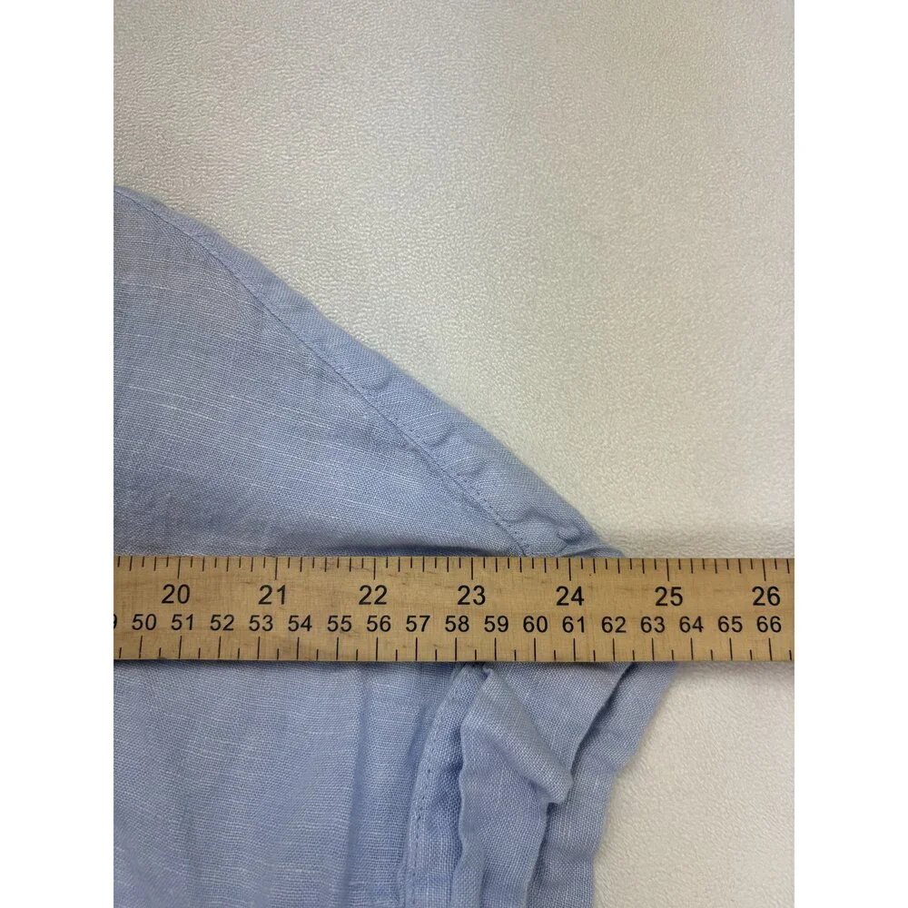 Rachel Roy 100% Linen Button-Down Shirt Short‎ Sleeve S